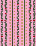 Pink Green Garland Red Bow Star Rug