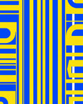 Bold Blue Yellow Stripe Composition Rug