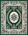 Ornate Emerald Botanical Scroll Rug
