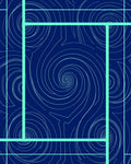 Navy Blue Swirl Geometric Modern Rug