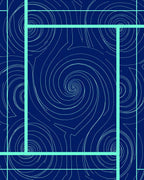 Navy Blue Swirl Geometric Modern Rug