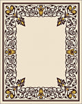 Victorian Amber Swirl Border Rug