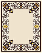 Victorian Amber Swirl Border Rug