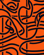 Tangy Orange Intertwined Lines Rug