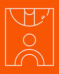 Bright Orange Court Graphics Rug