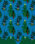 Green Christmas Trees Yellow Stars Latern Rug