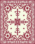 Crimson Scrollwork Central Bloom Rug
