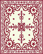 Crimson Scrollwork Central Bloom Rug