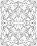 Ornate Black Scrollwork Floral Medallion Rug