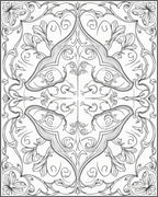 Ornate Black Scrollwork Floral Medallion Rug