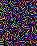 Bold Neon Swirls Abstract Rug