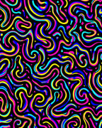 Bold Neon Swirls Abstract Rug