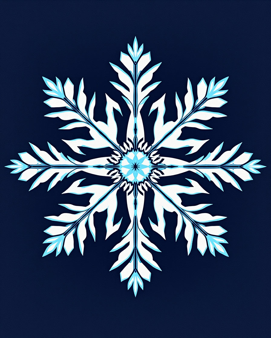 Azure Snowflake Starburst Rug