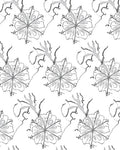 Monochromatic Floral Outline Detail Rug