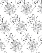 Monochromatic Floral Outline Detail Rug