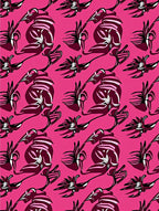 Vibrant Fuchsia Floral Whimsical Arrangement Rug