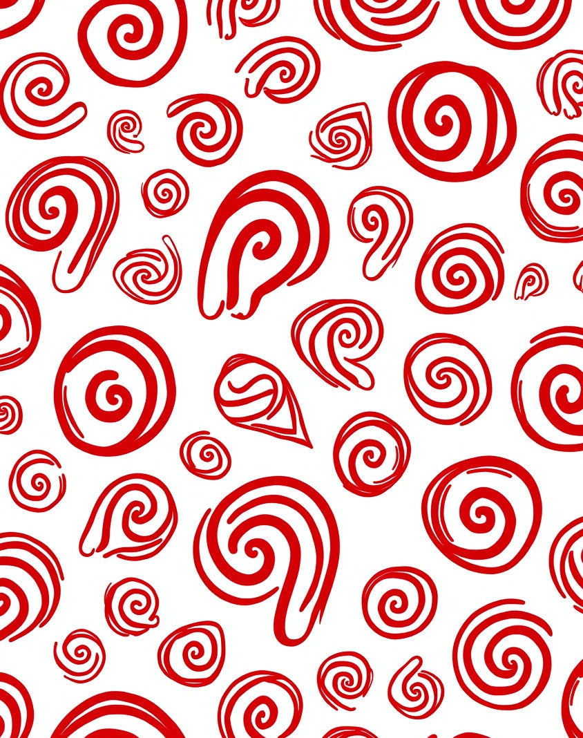 Red Swirls Infinite Scroll Rug
