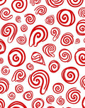 Red Swirls Infinite Scroll Rug