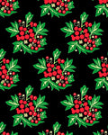 Folk Art Red Berry Green Leaf Rug