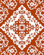 Terracotta White Floral Medallion Medley Rug
