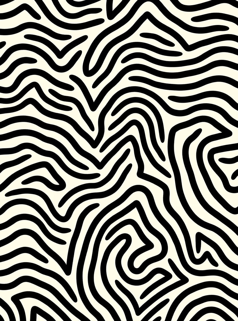 Black Cream Abstract Zebra Stripe Rug