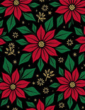 Vibrant Red Poinsettia Floral Garden Rug