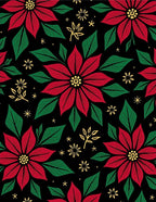 Vibrant Red Poinsettia Floral Garden Rug