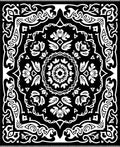 Black White Floral Mandala Medallion Rug