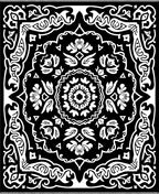 Black White Floral Mandala Medallion Rug