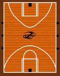 Orange Basketball Court Swirl Rug