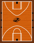 Orange Basketball Court Swirl Rug