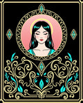 Regal Woman Emerald Floral Frame Rug