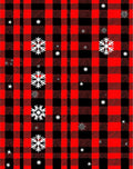 Red Black Buffalo Plaid Snowflakes Rug