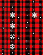 Red Black Buffalo Plaid Snowflakes Rug