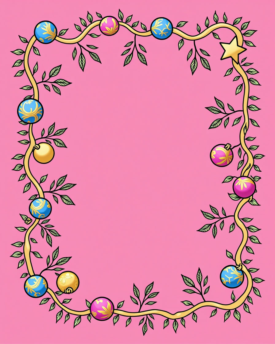 Golden Vine Blue Pink Ornaments Rug