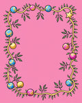 Golden Vine Blue Pink Ornaments Rug