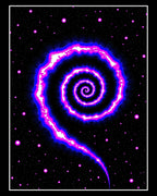 Vivid Neon Cosmic Spiral Nebula Rug