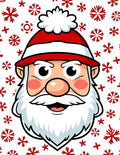 Classic Santa Claus Red Snowflakes Rug