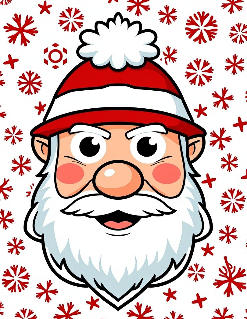 Classic Santa Claus Red Snowflakes Rug
