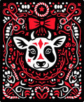 Red White Cow Whimsical Farm Friends Rug