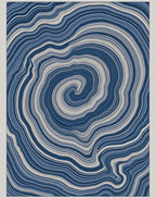 Deep Blue Agate Swirl Rug