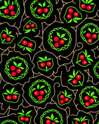 Black Berry Vine Garland Rug