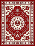 Crimson Floral Medallion Palace Rug