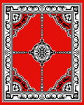 Bold Red and Black Ornate Medallion Rug