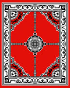 Bold Red and Black Ornate Medallion Rug