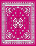 Vibrant Hot Pink White Floral Medallion Rug