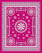 Vibrant Hot Pink White Floral Medallion Rug