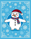 Blue Snowman with Red Striped Hat Rug