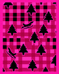 Pink Black Buffalo Check Christmas Trees Rug