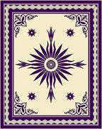 Deep Plum Sunburst Medallion Rug